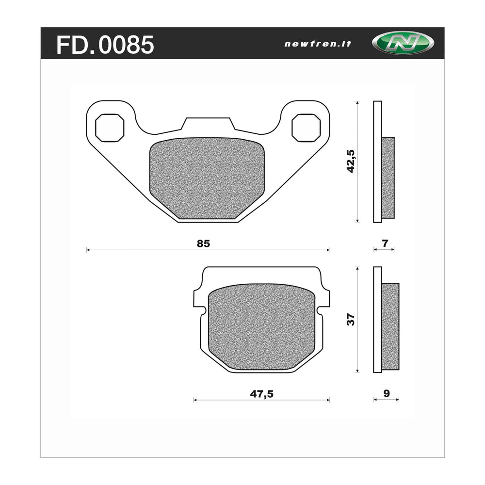 Newfren Brake Pads - Touring Organic (can also use 1-FD0016-BT)