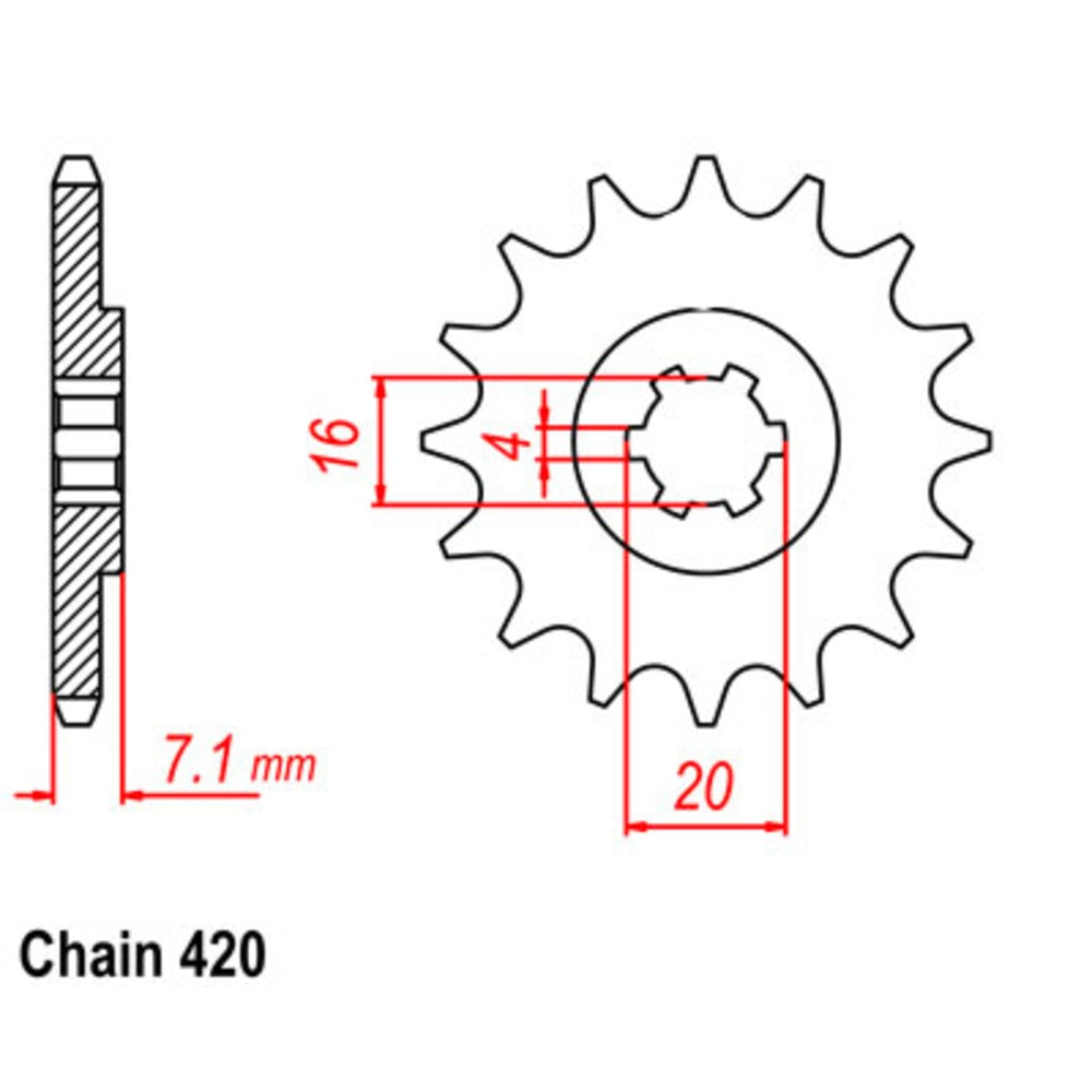 12T - Front Sprocket - RM80 XG/XJ