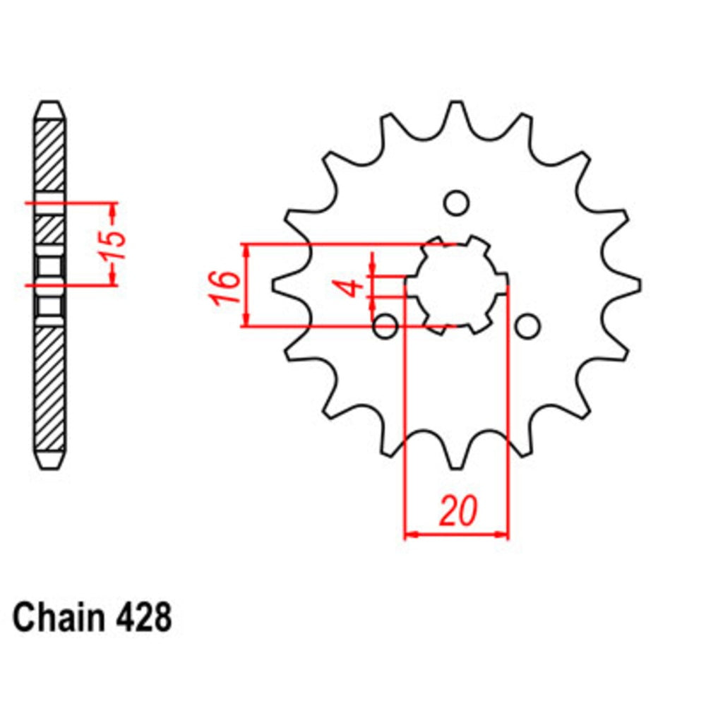 14T - Front Sprocket - KH100;KV175;KE125