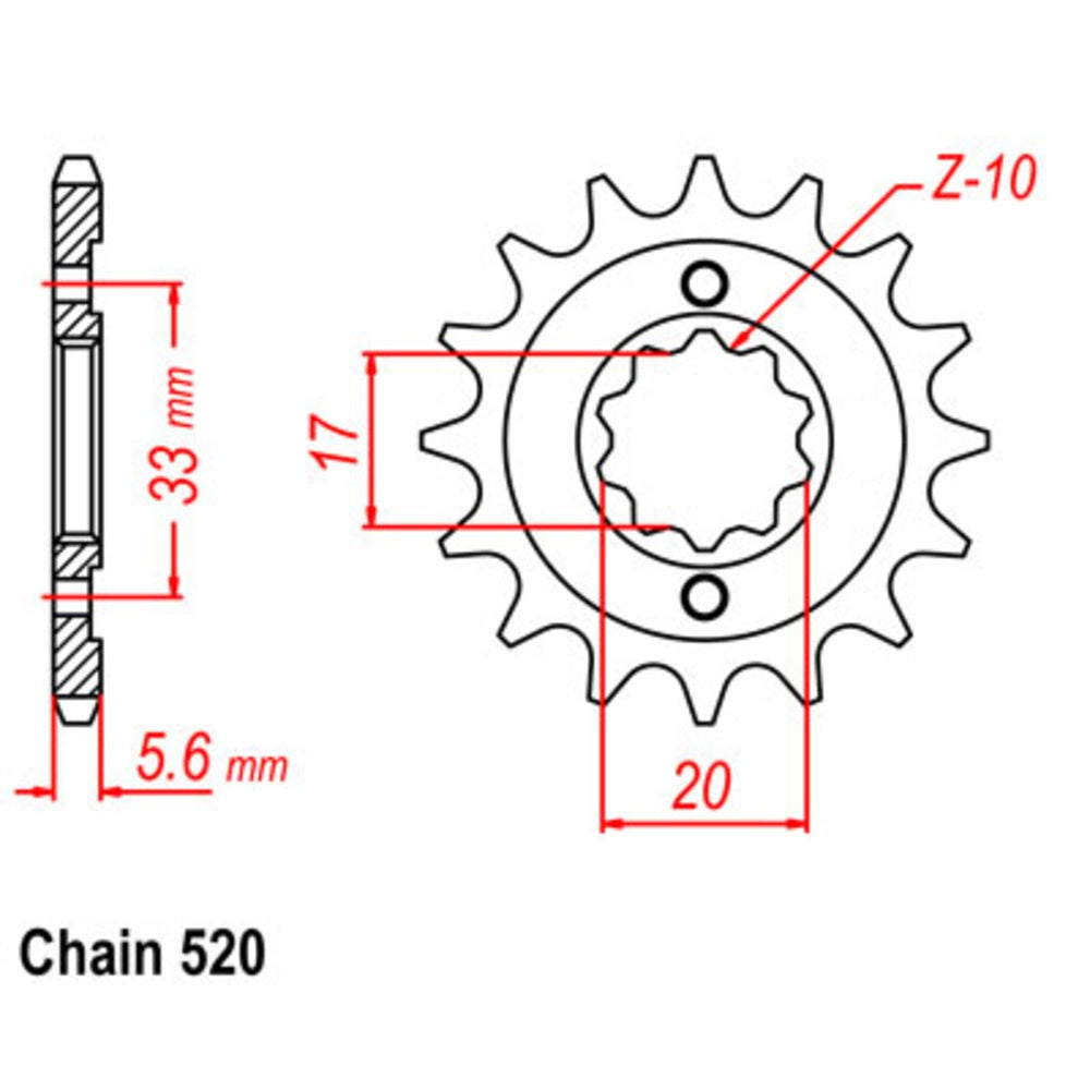 13T - Front Sprocket - Suzuki RMZ 250