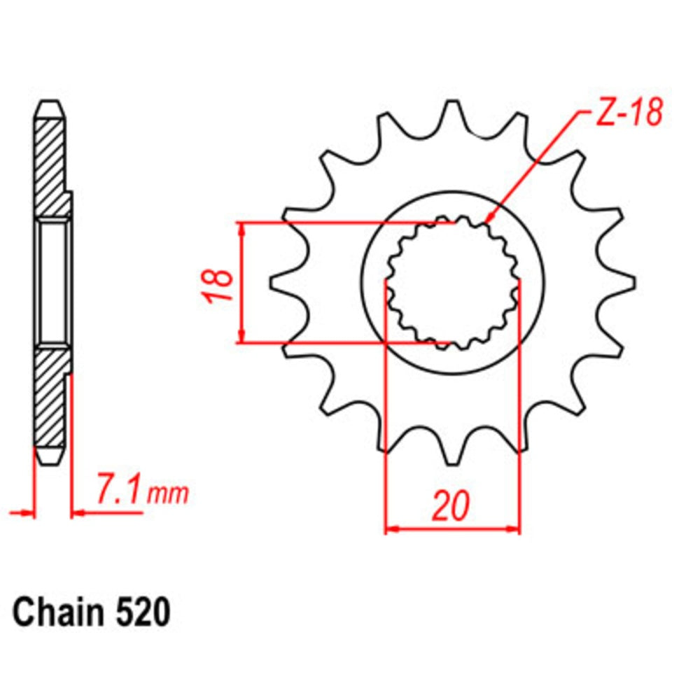 12T - Front Sprocket - RM125/PE175