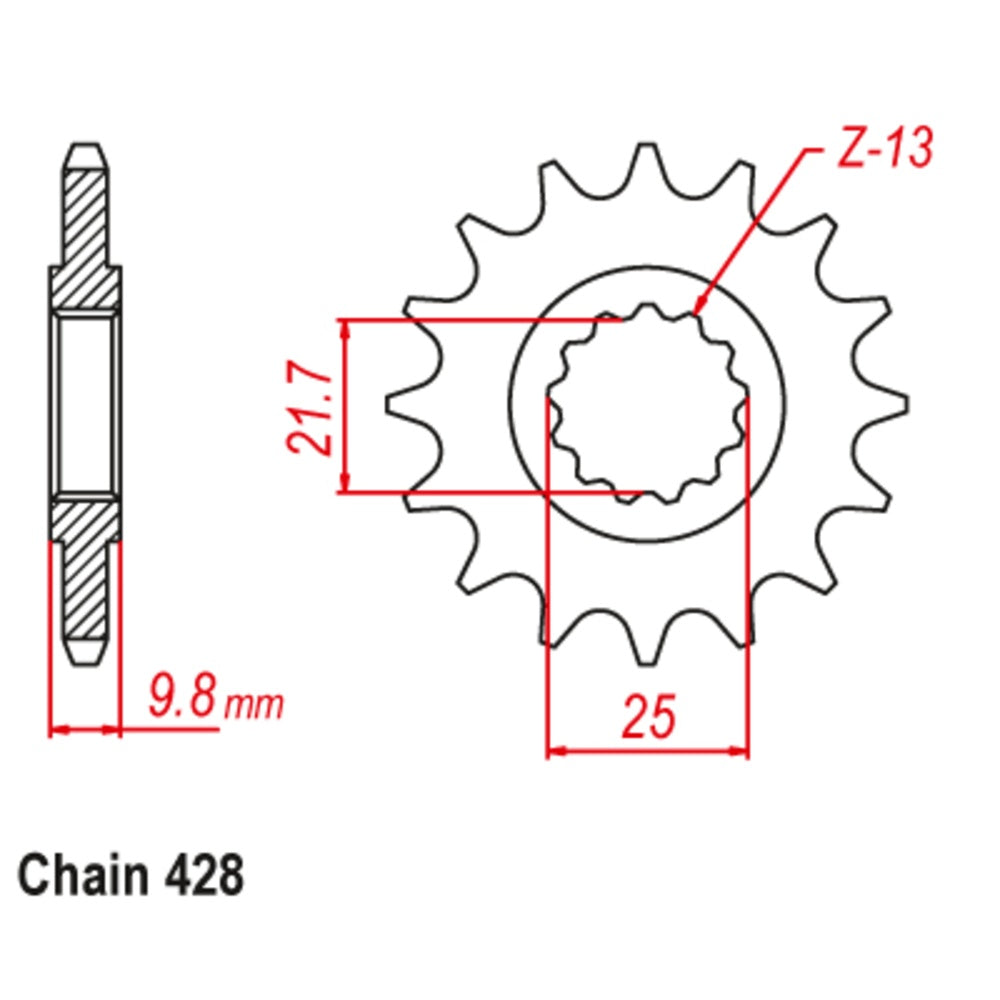 19T - Front Sprocket - Yamaha SR400