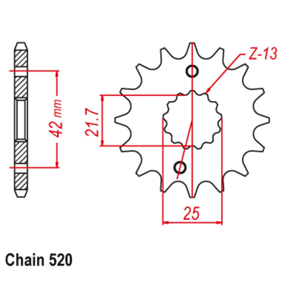 17T - Front Sprocket - Suzuki/Yamaha