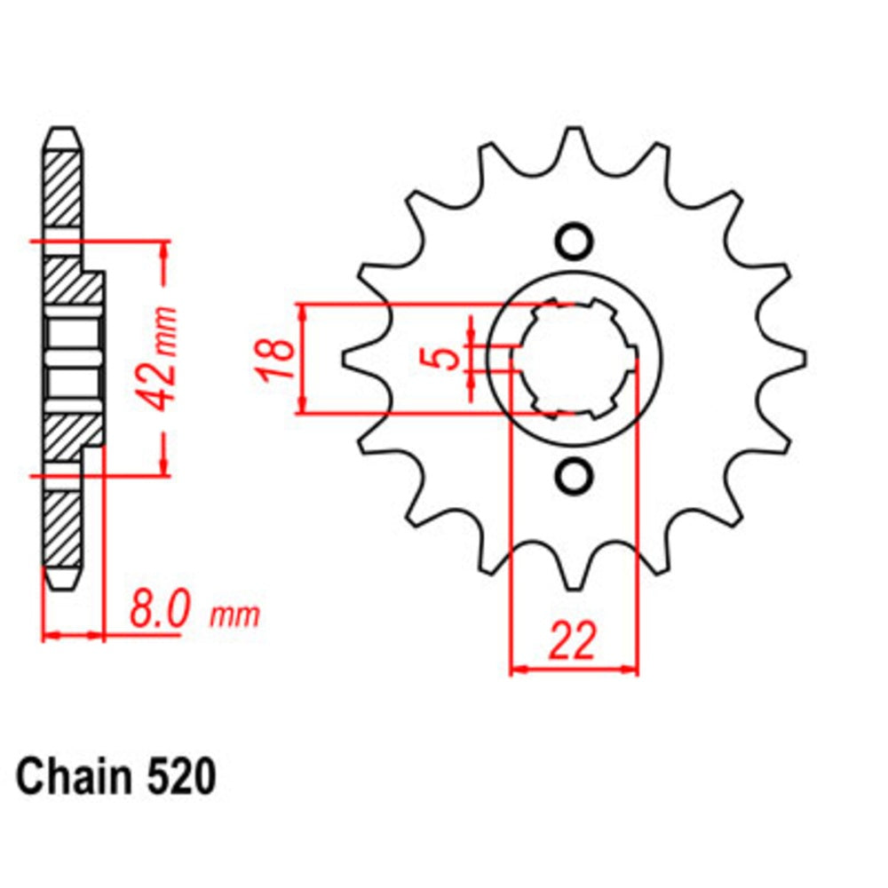 15T - Front Sprocket - Suzuki/Yamaha