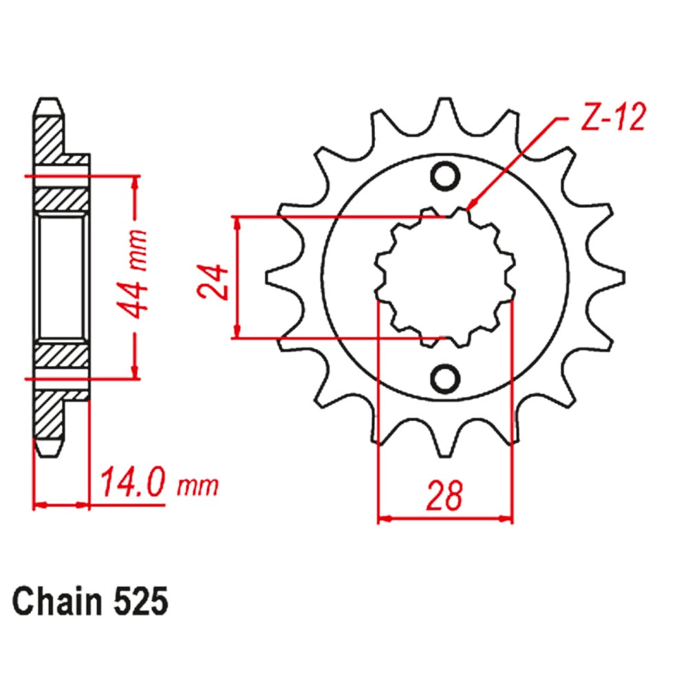 16T - Front Sprocket - Honda XRV750