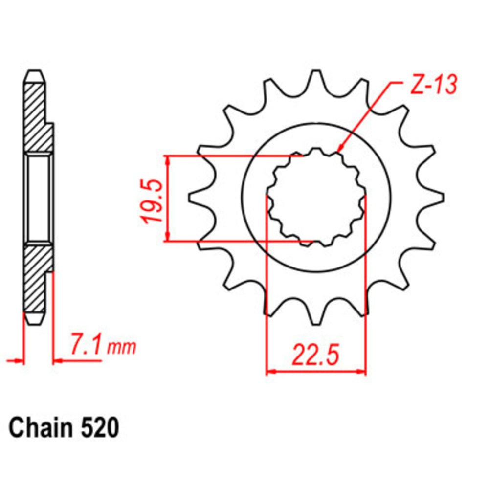 14T - Front Sprocket - Suzuki