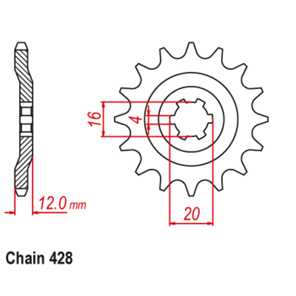 14T - Front Sprocket - Yamaha