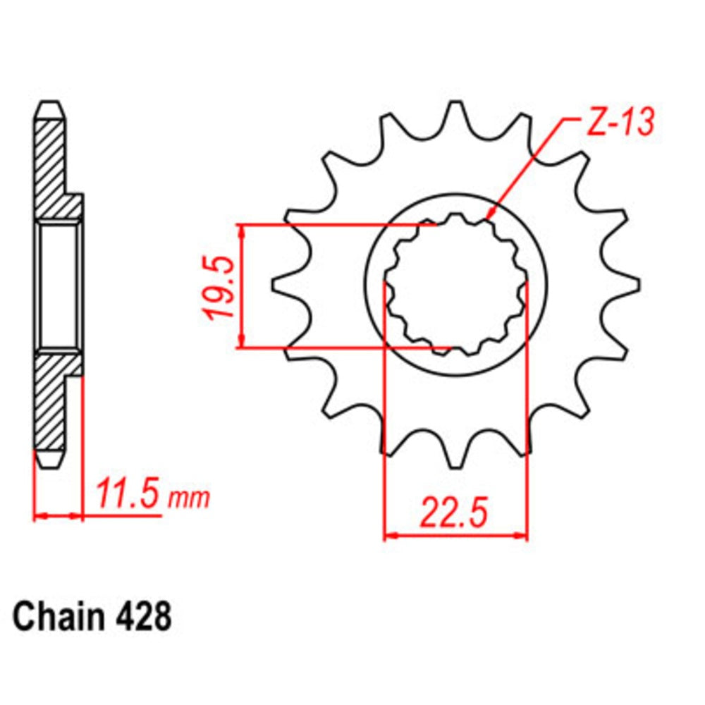 13T - Front Sprocket - Suzuki DRZ125