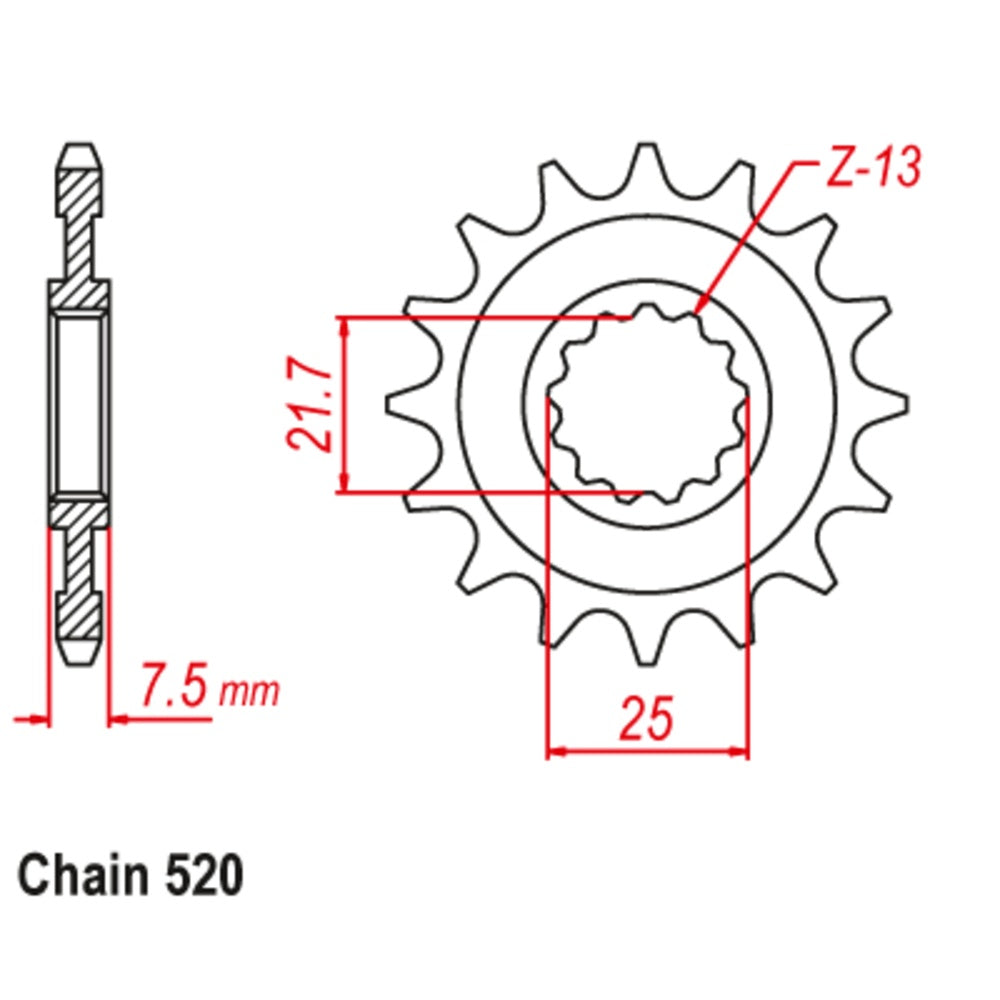 14T - Front Sprocket - Kawasaki