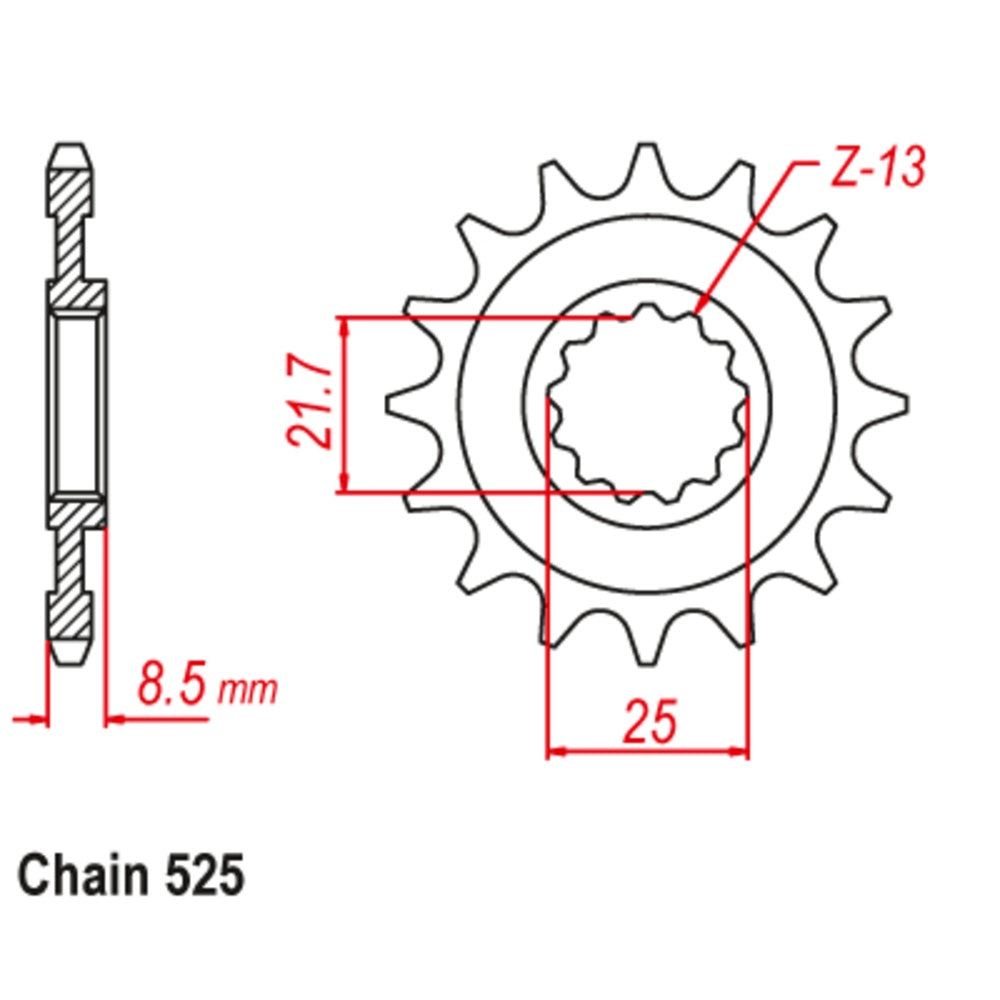 16T - Front Sprocket - Kawasaki ZX10