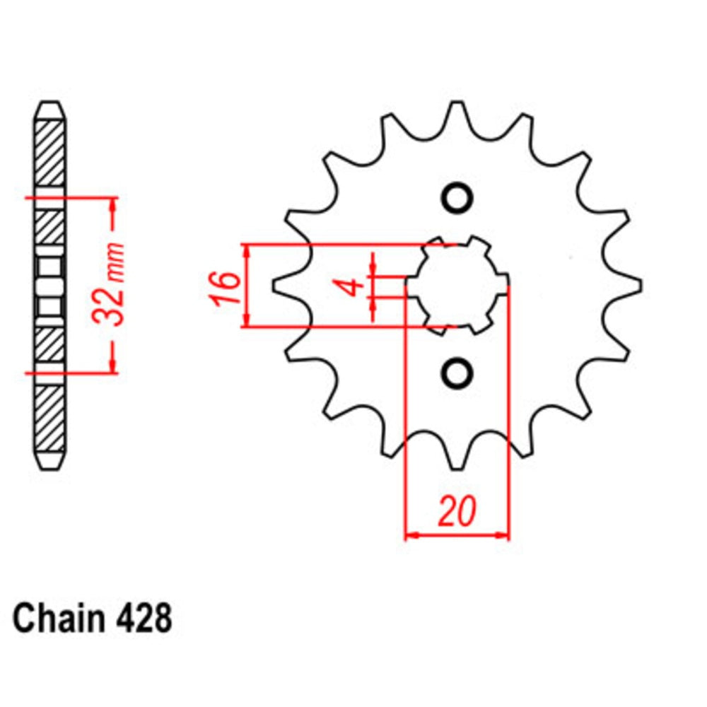 15T - Front Sprocket - Yamaha YZF125R