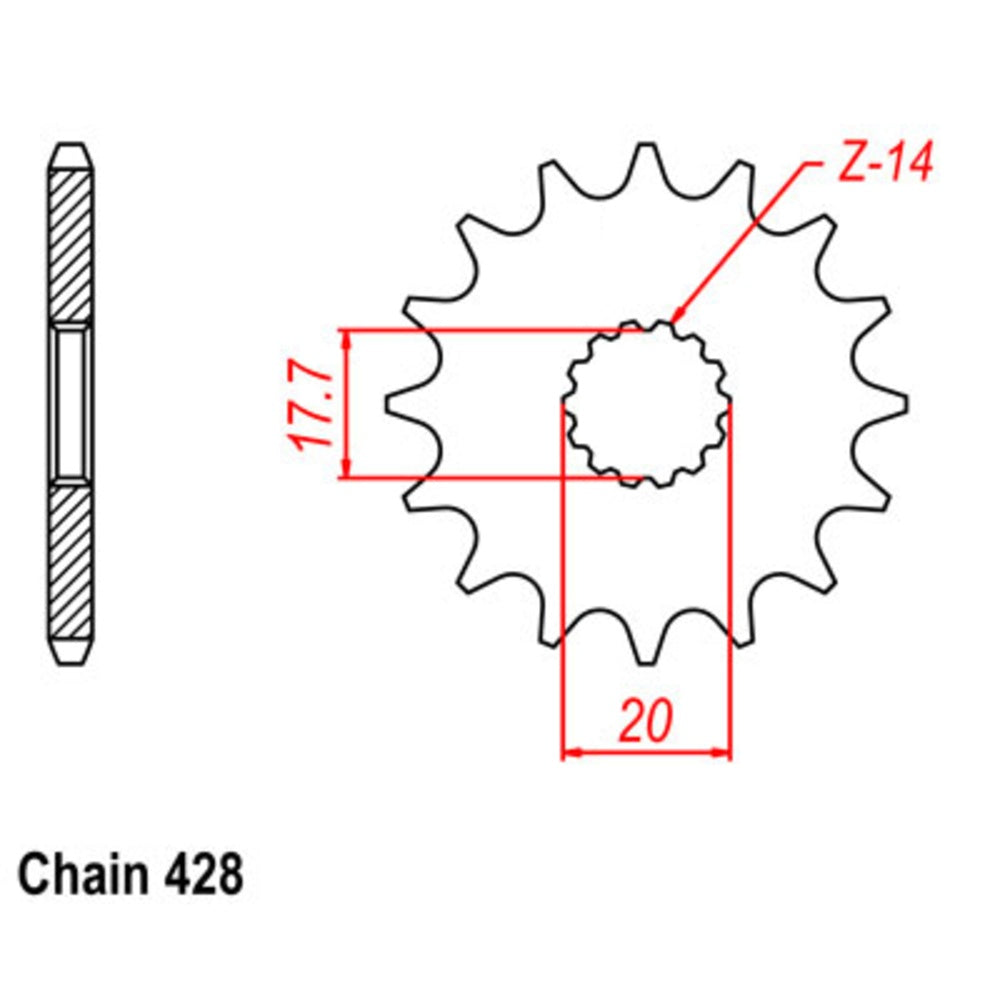 20T - Front Sprocket - XVS 250 Drag Star Yamaha