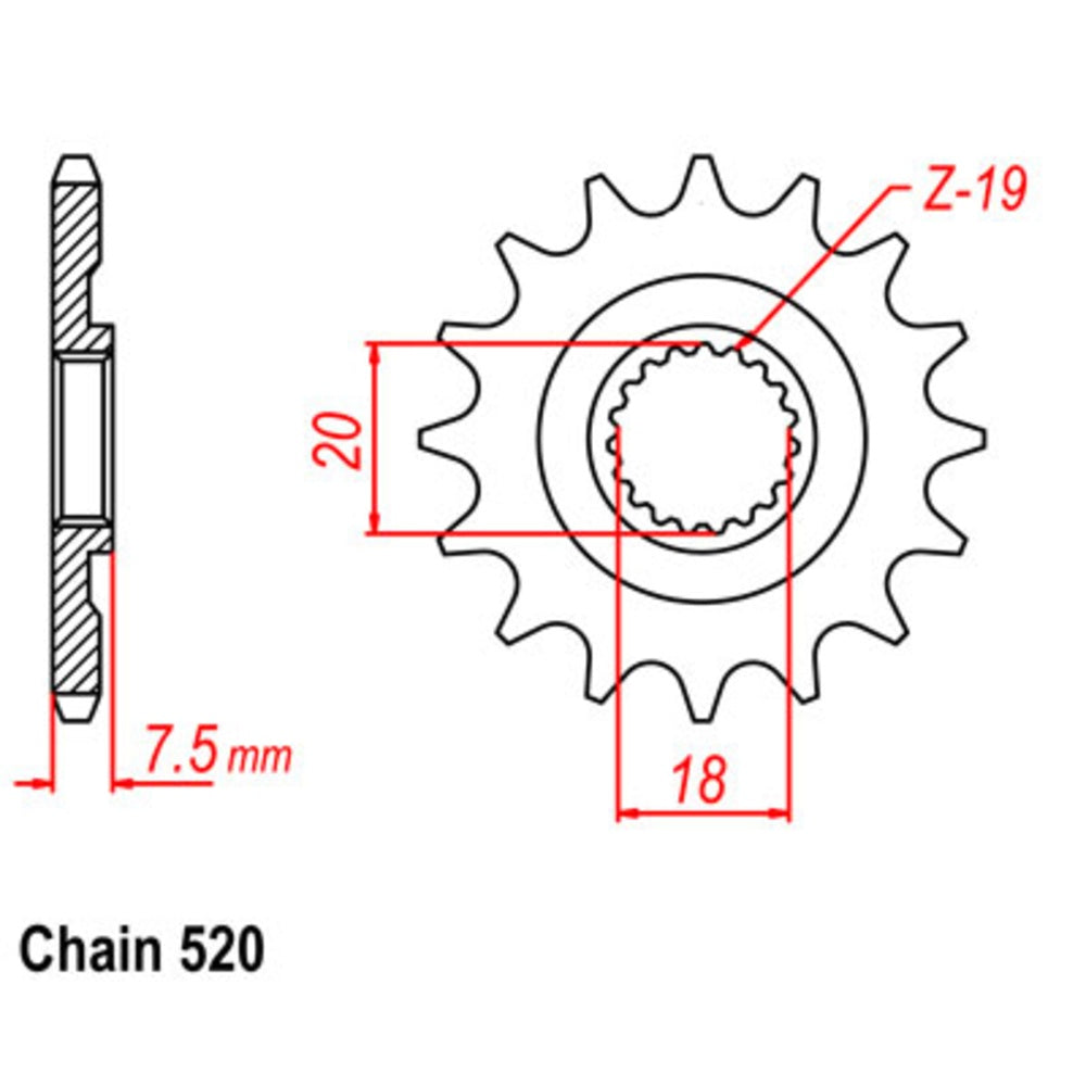 12T - Front Sprocket - Honda