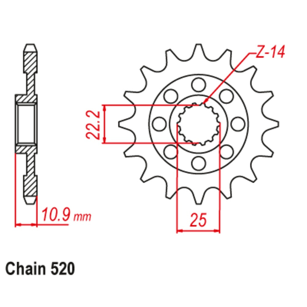 15T - Front Sprocket - Aprillia 450/550 RVX/SVX
