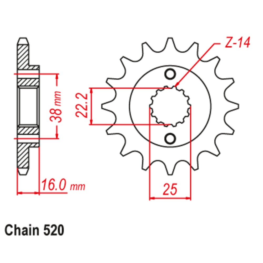 14T - Front Sprocket - Ducati