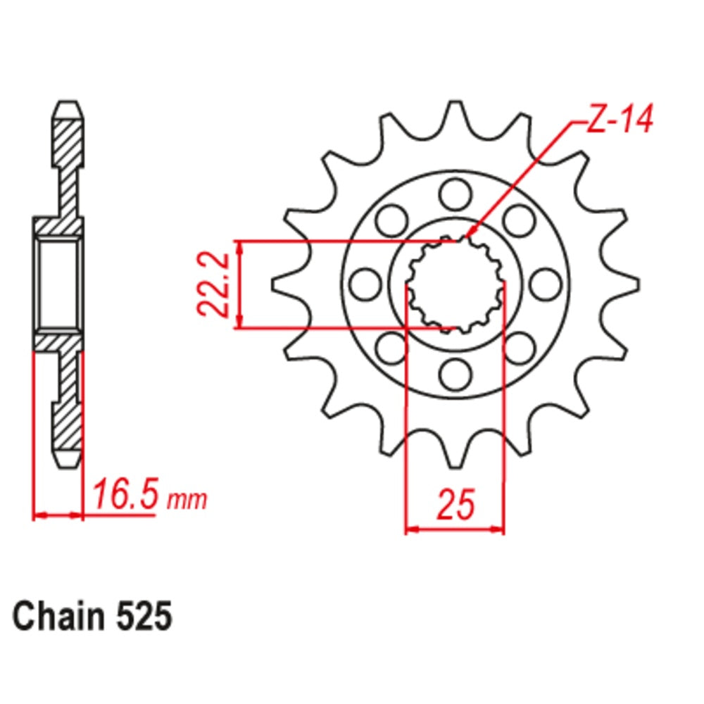 14T - Front Sprocket - Ducati