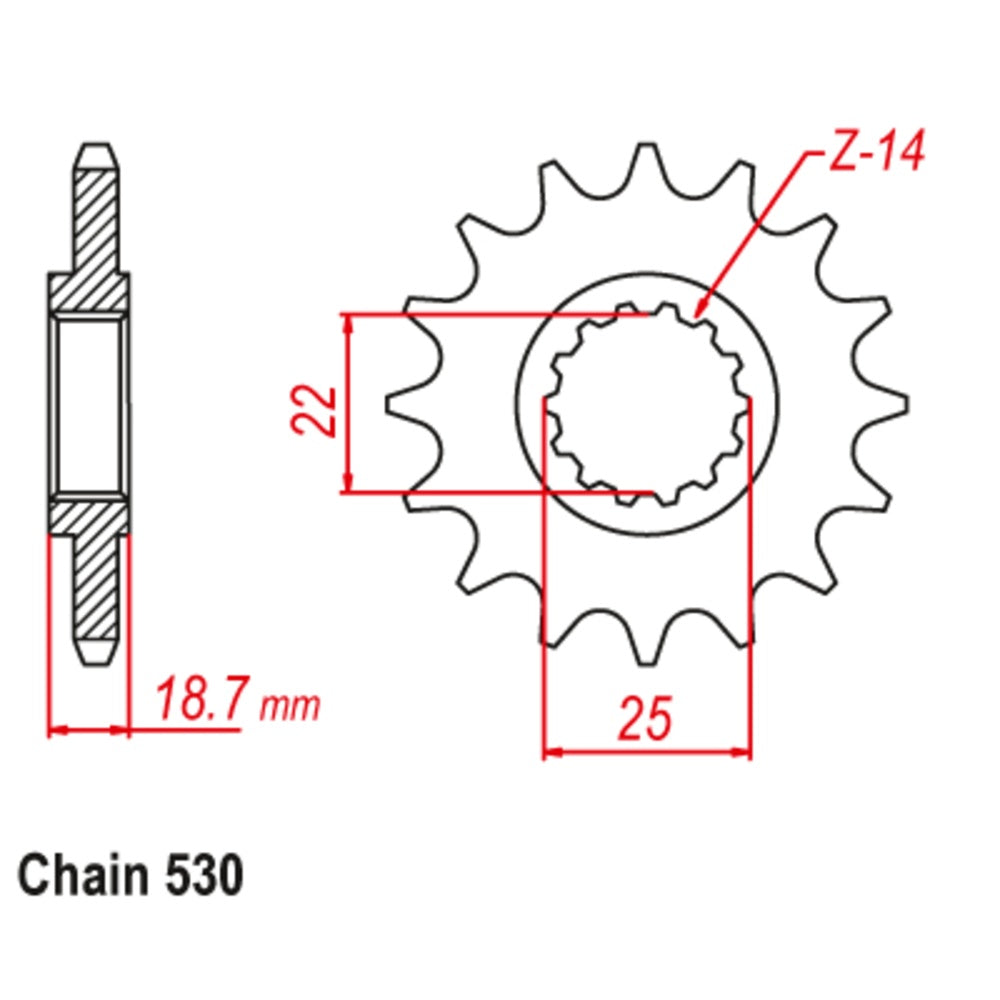 14T - Front Sprocket - Ducati 1200 Multistrada