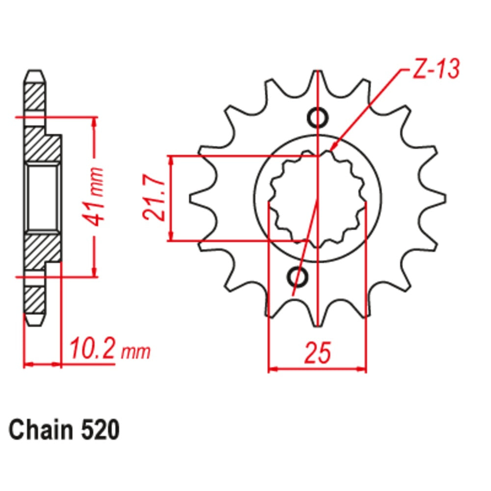 15T - Front Sprocket - Aprillia 650 Pegaso/Yamaha XT 660 X/R