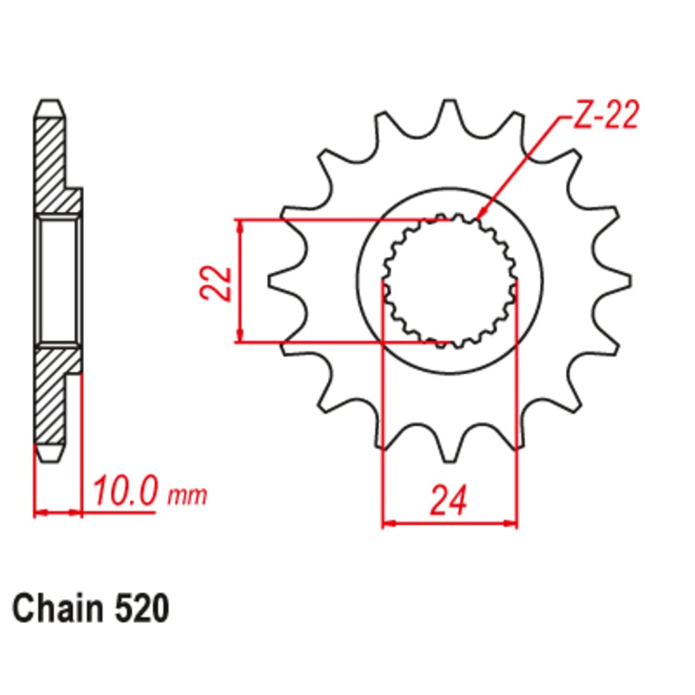 16T - Front Sprocket - Aprillia/BMW
