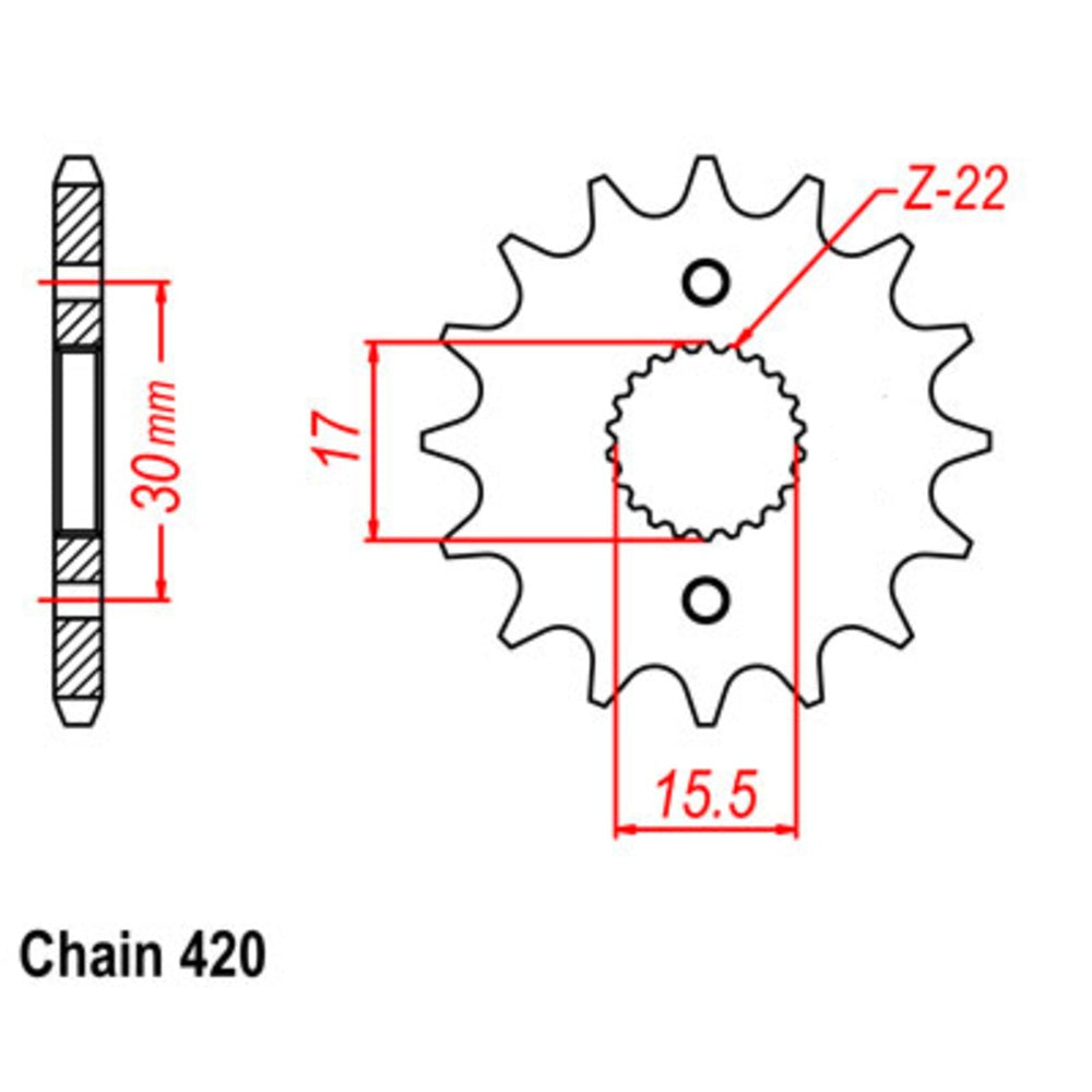15T - Front Sprocket - Honda