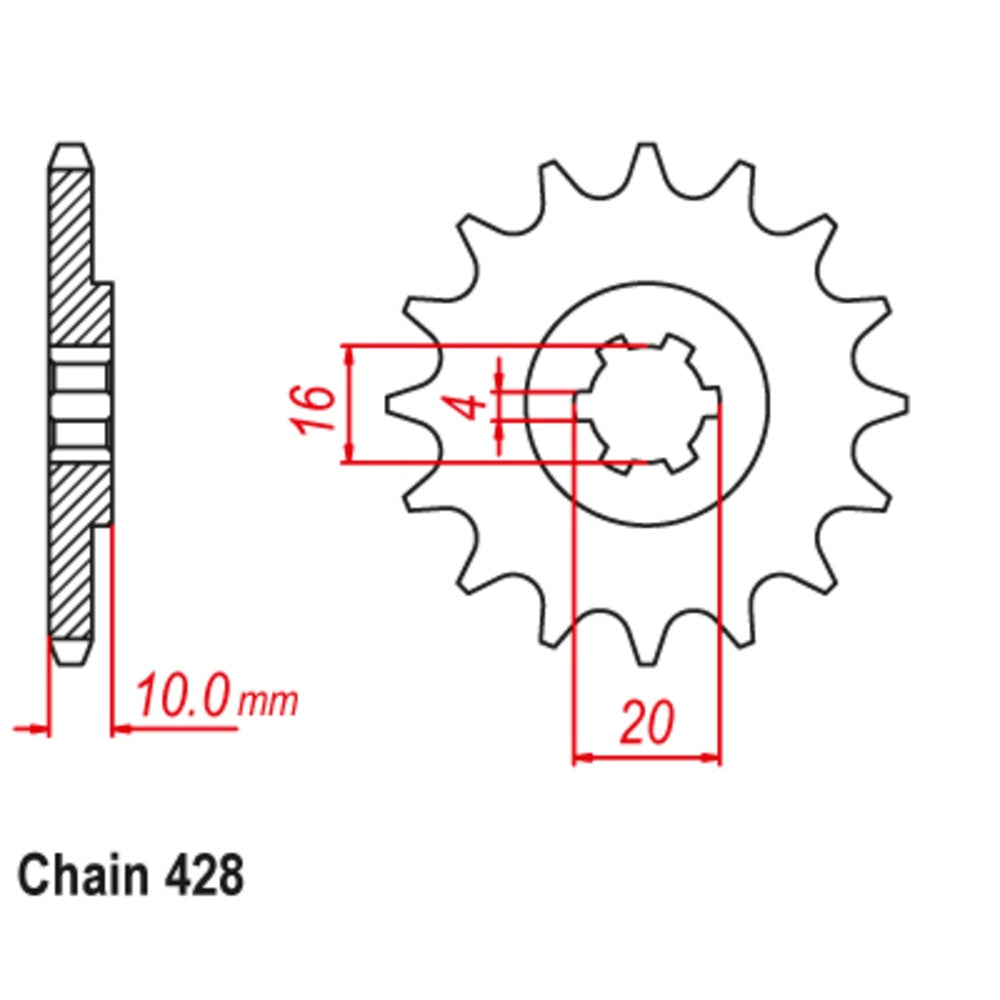 14T - Front Sprocket - Hyosung XRX125