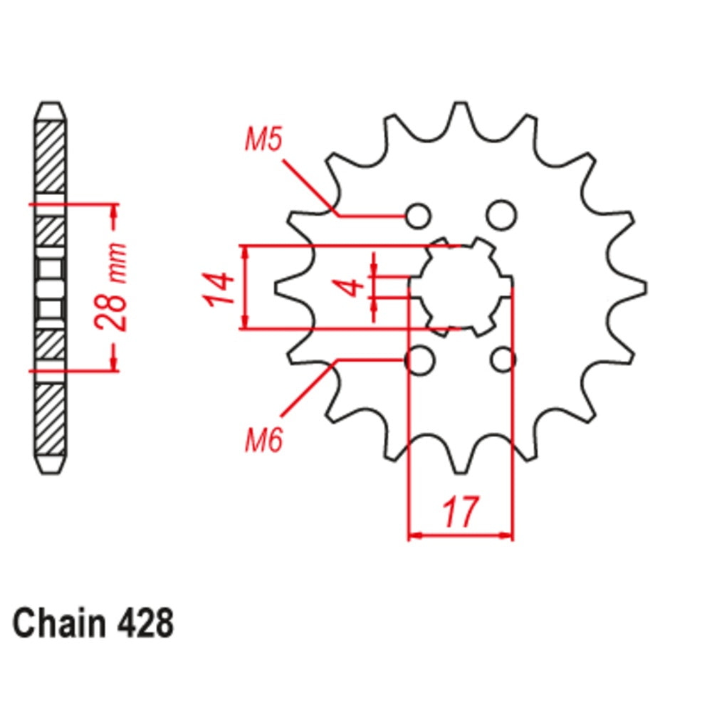 13T - Front Sprocket - CRF125 - SAME AS HF7
