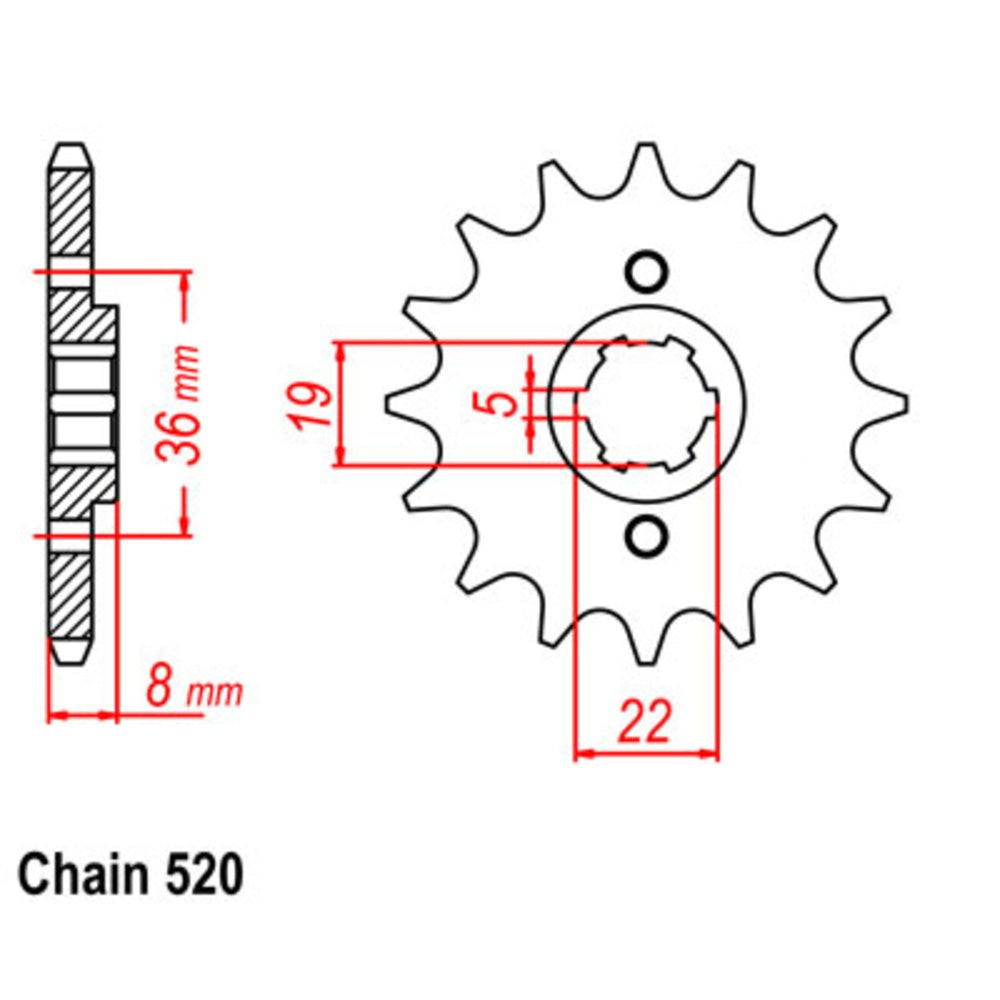 14T - Front Sprocket - Honda