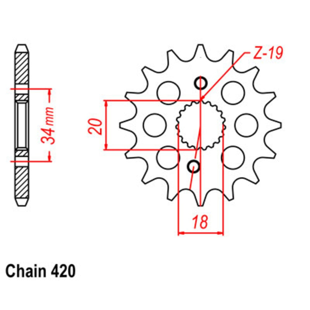 14T - Front Sprocket - Honda CRF150
