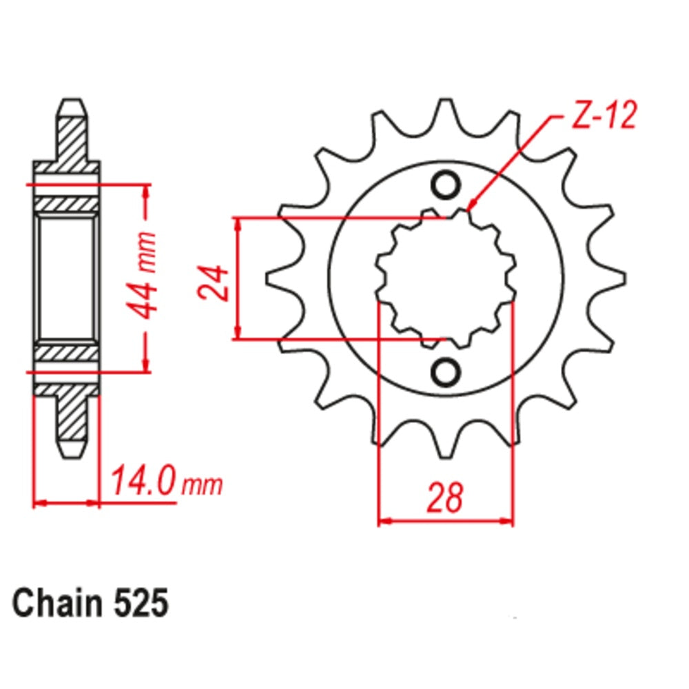 16T - Front Sprocket - Honda