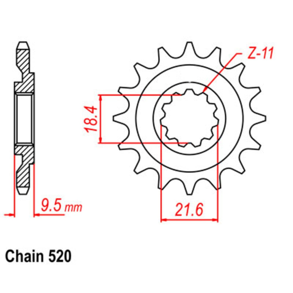 14T - Front Sprocket - Honda