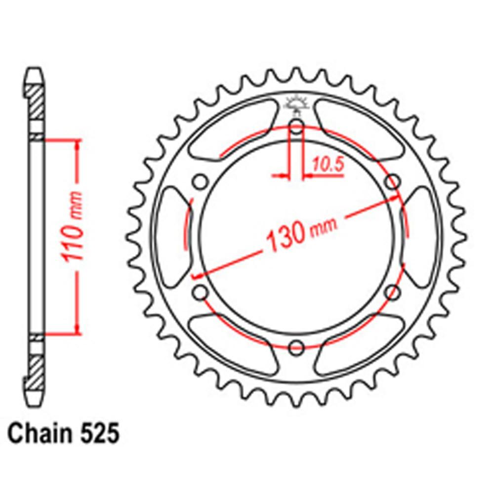 JT REAR SPROCKET - STEEL 42T 525P