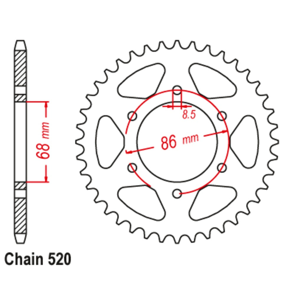 40T - Rear Sprocket - Kawasaki