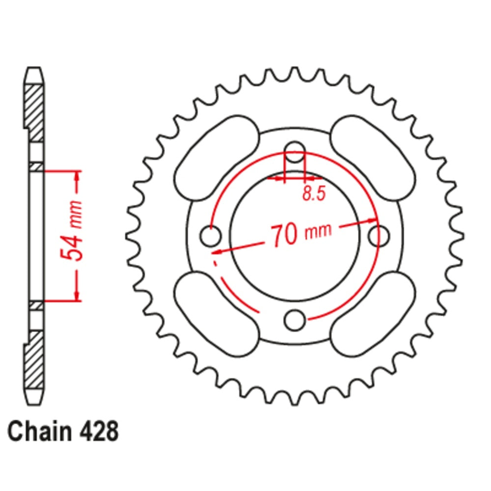 45T - Rear Sprocket - Honda CT110 G-P