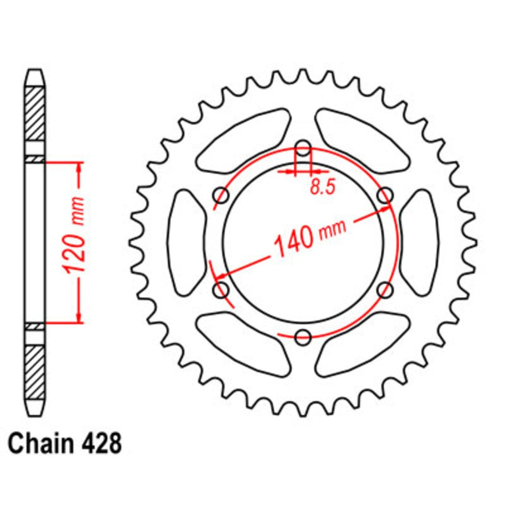 44T - Rear Sprocket - Kawasaki