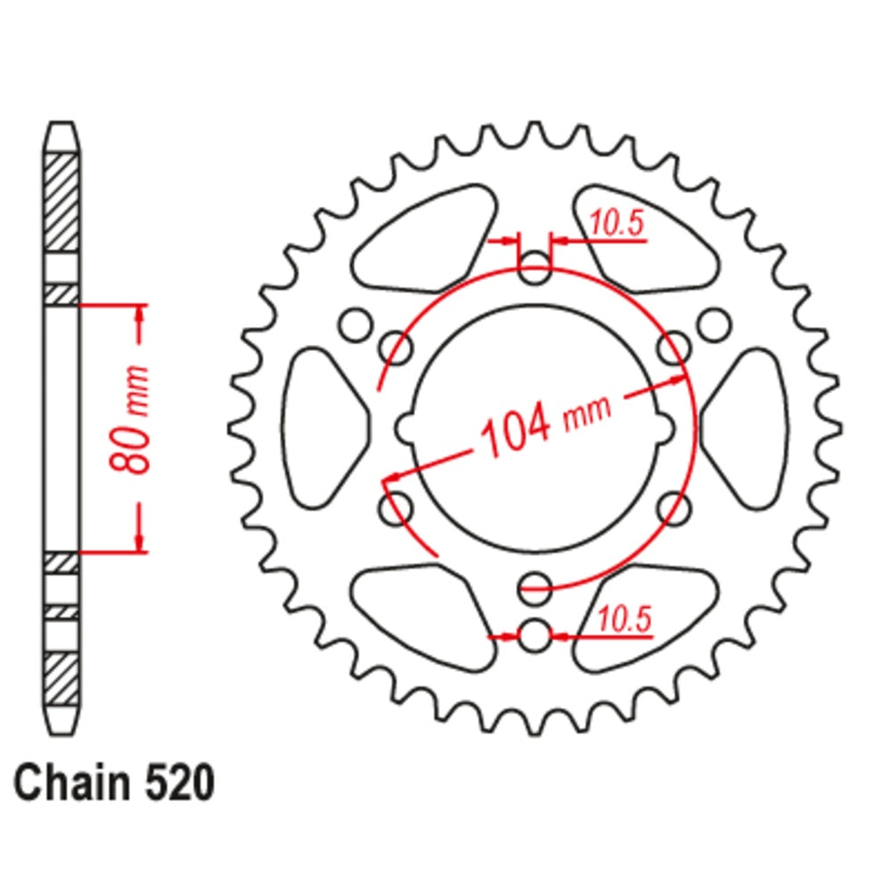 46T - Rear Sprocket - Polaris