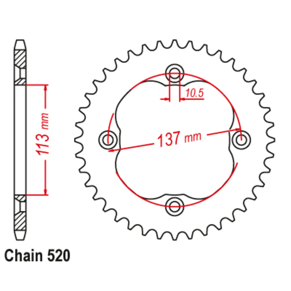38T - Rear Sprocket - Suzuki LT R450