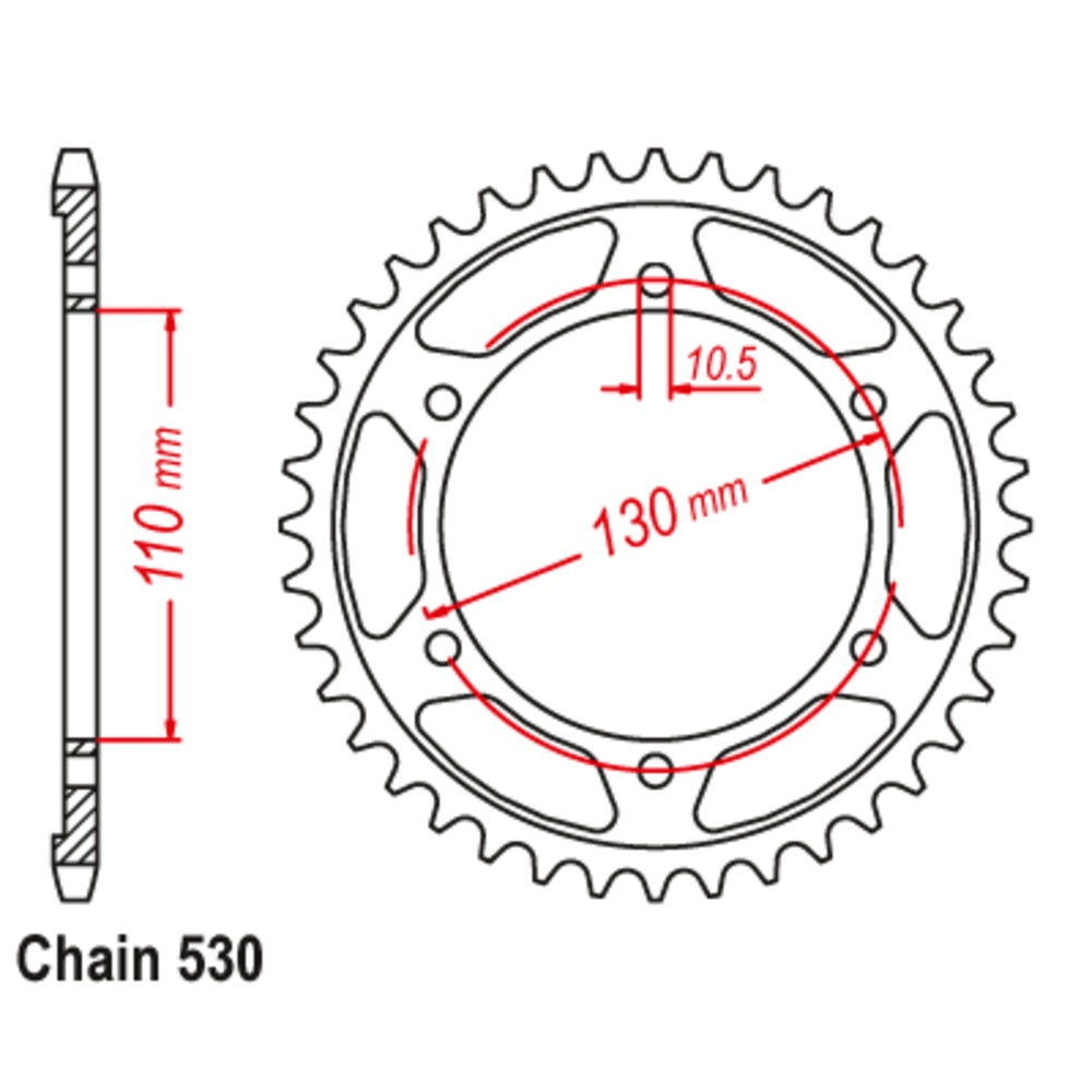 46T - Rear Sprocket - Black Stealth Supersprox Kawasaki/Yamaha