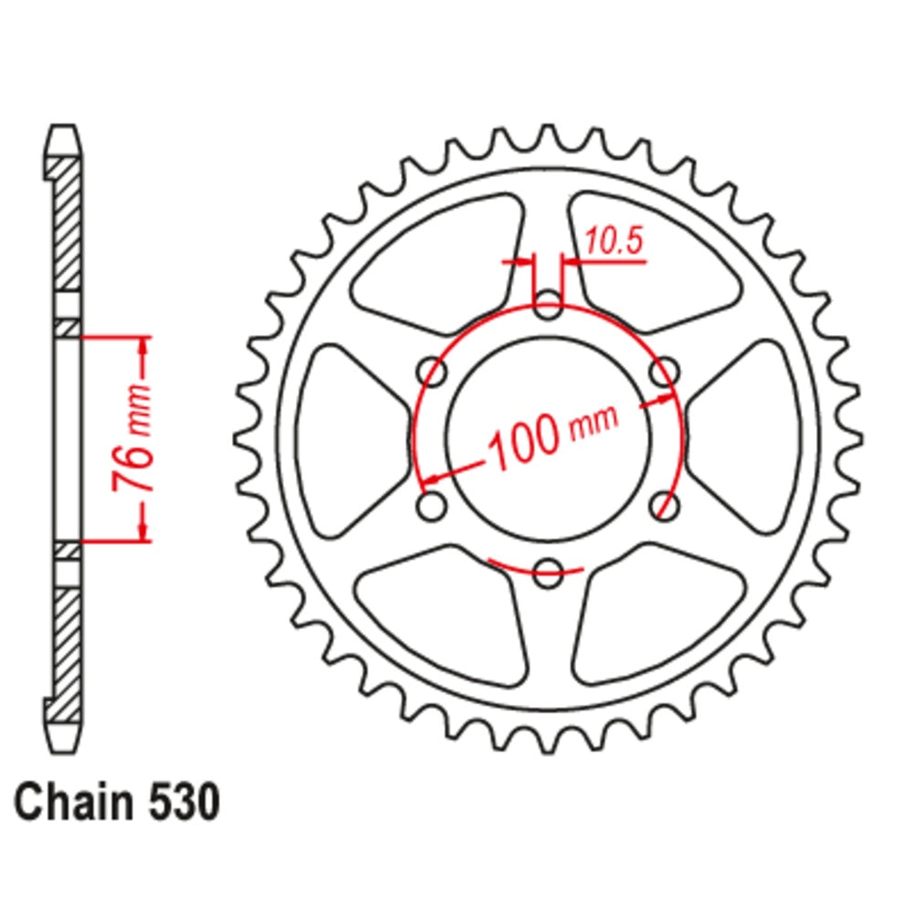 45T - Rear Sprocket - Black Stealth Supersprox Suzuki