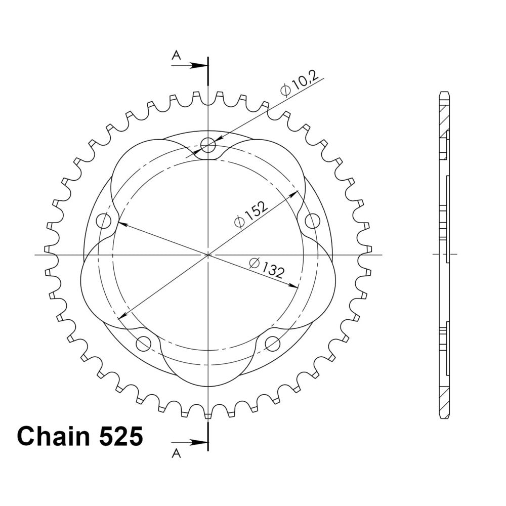 39T - Rear Sprocket - MV Agusta 675 F3, 800/910/920/989/1090 Brutale, F4 1000 - Black