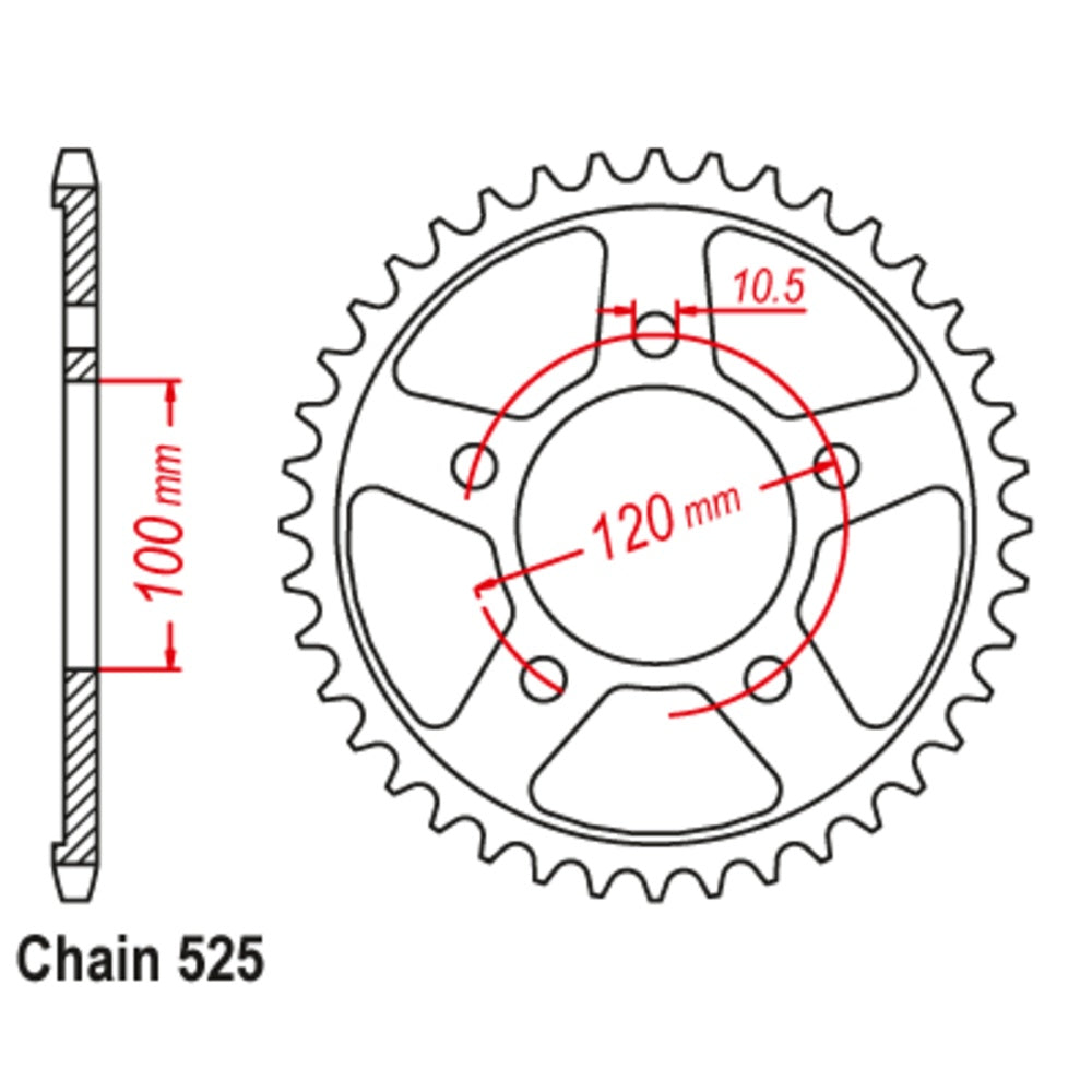 44T - Rear Sprocket - Black Stealth Supersprox Aprillia