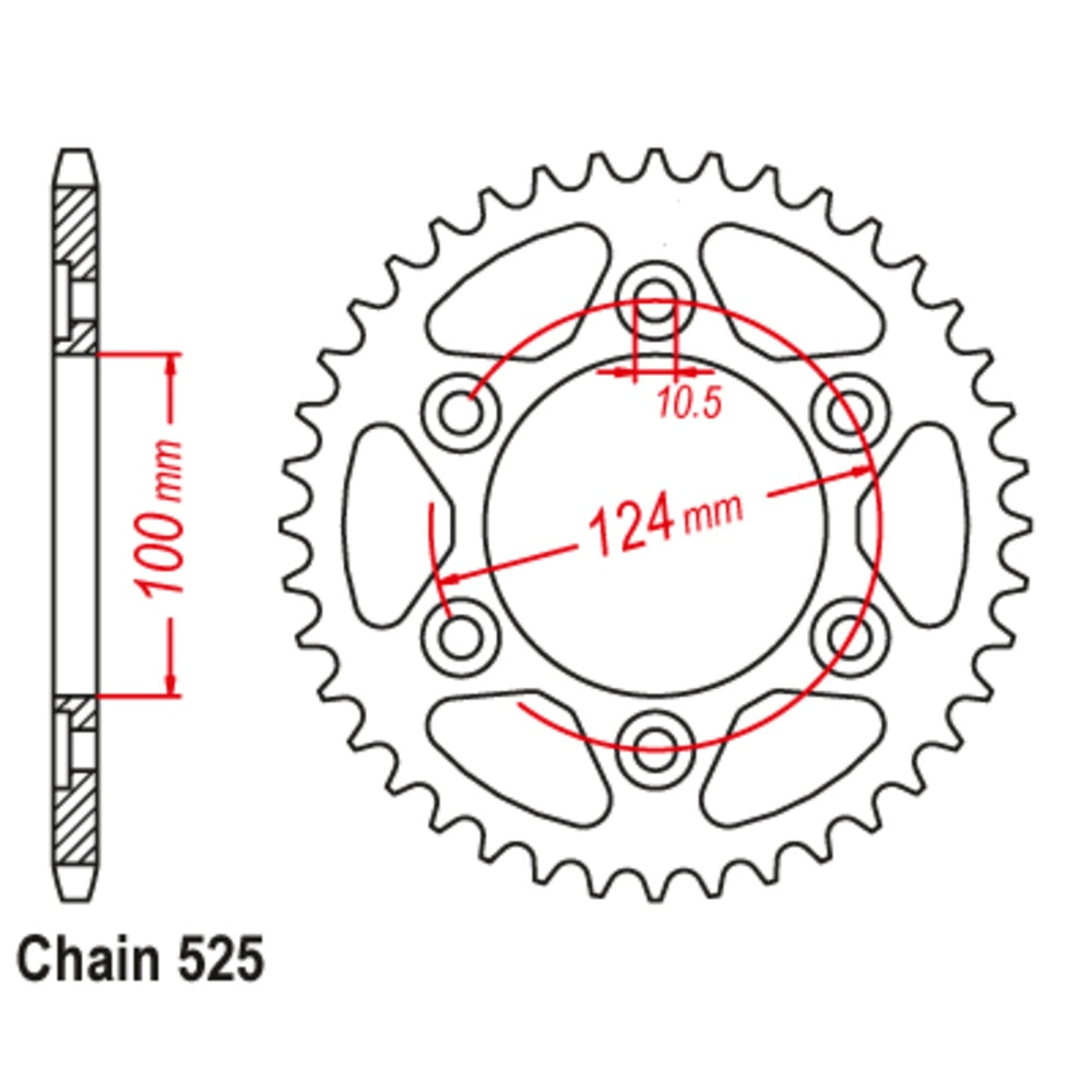 38T - Rear Sprocket - Ducati 1000