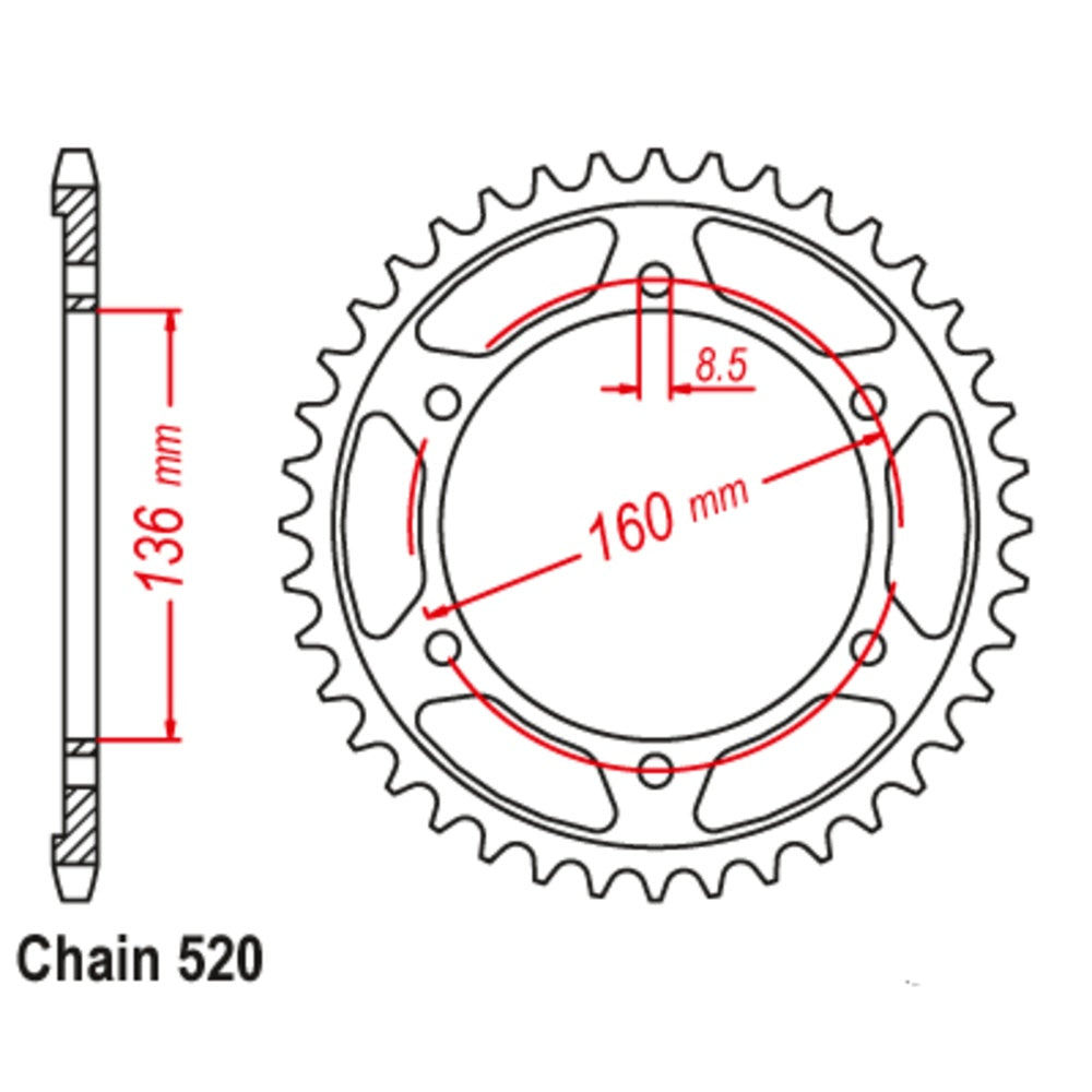 47T - Rear Sprocket - Aprillia/BMW