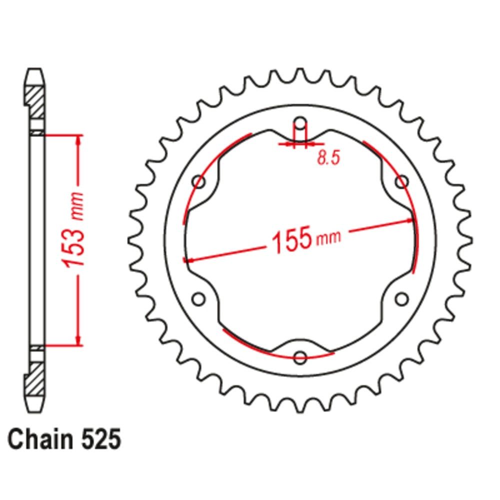 38T - Rear Sprocket - KTM 1290 Super Duke 15-16