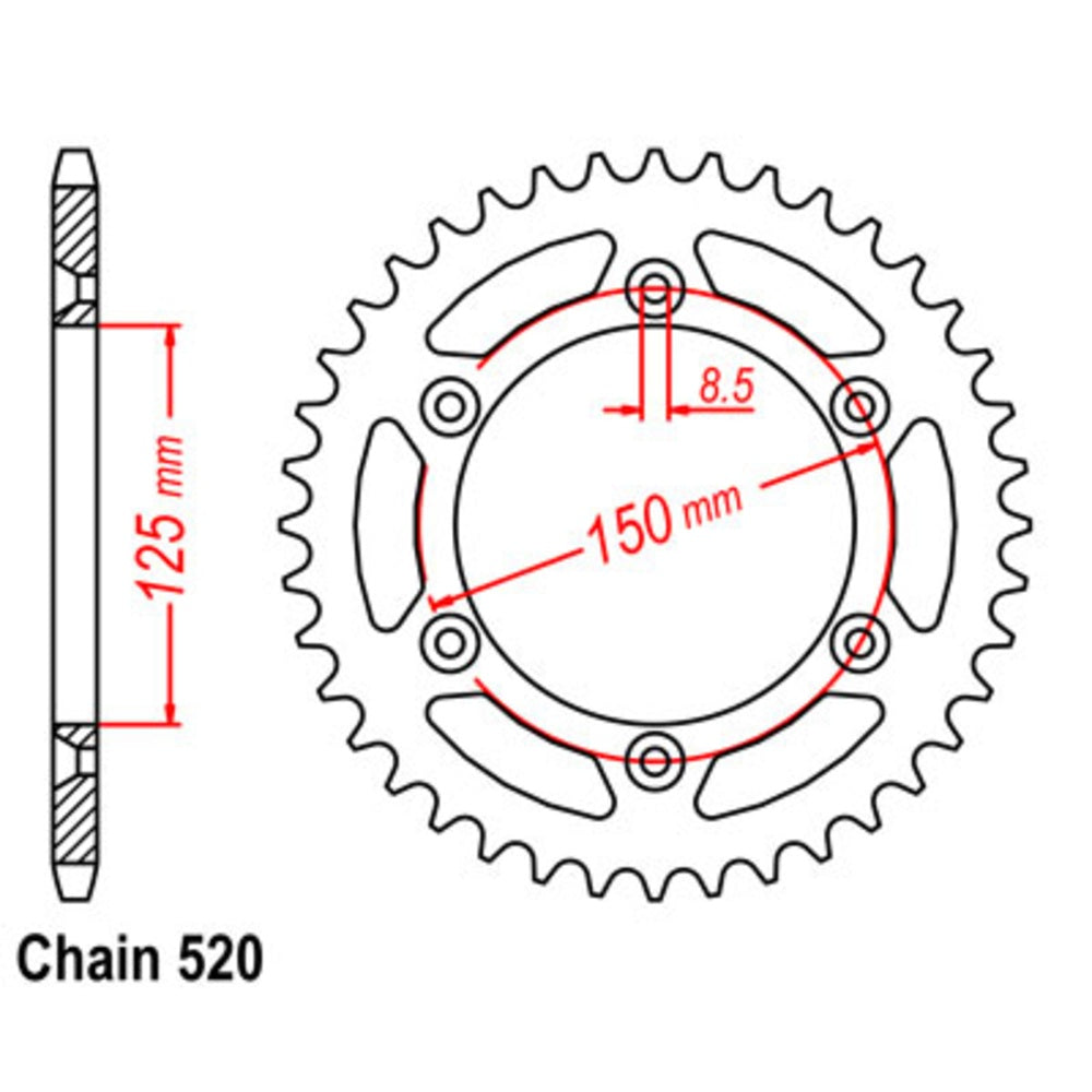 42T - Rear Sprocket - Stealth Supersprox KTM - Orange