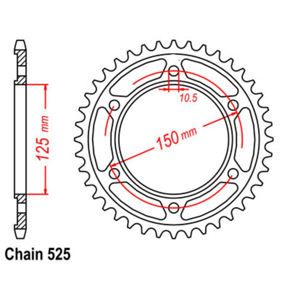 42T - Rear Sprocket - Stealth KTM 950/990 Supersprox