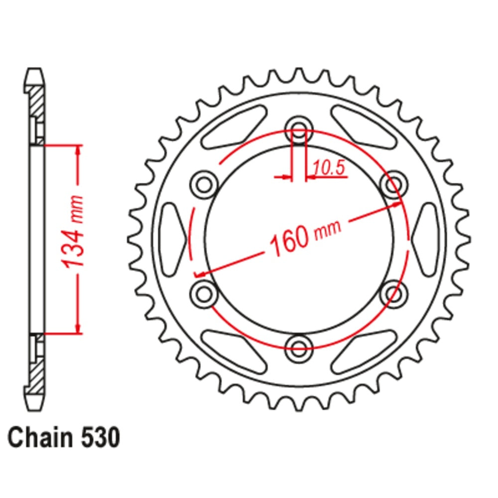 44T - Rear Sprocket - Stealth Supersprox Honda