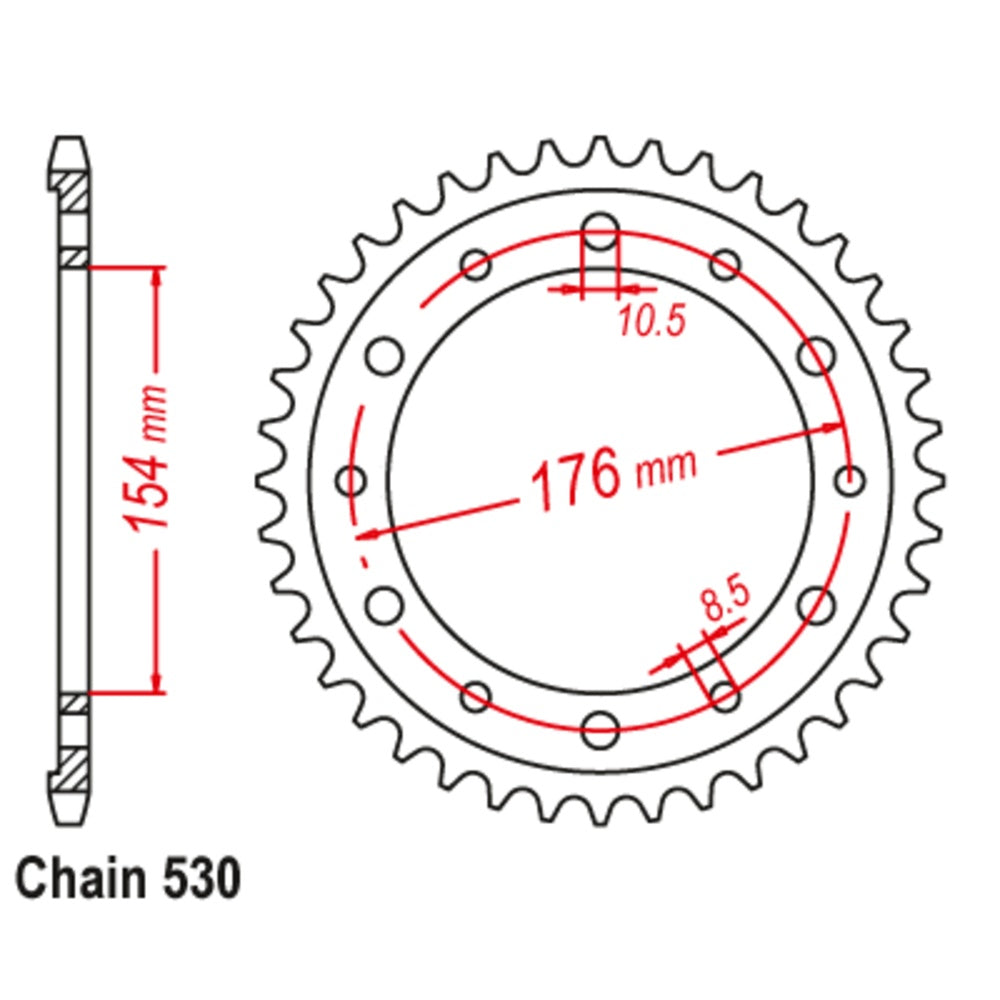 43T - Rear Sprocket - Honda VFR800
