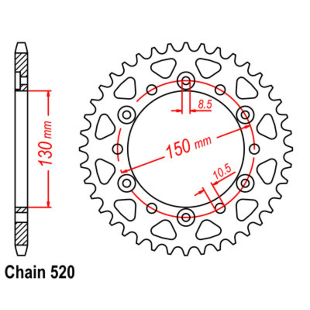44T - Rear Sprocket - Honda