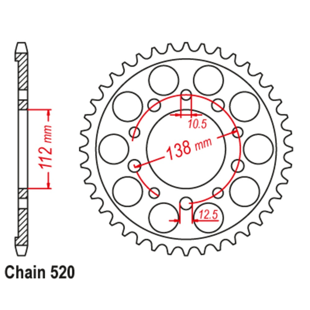 43T - Rear Sprocket - Honda