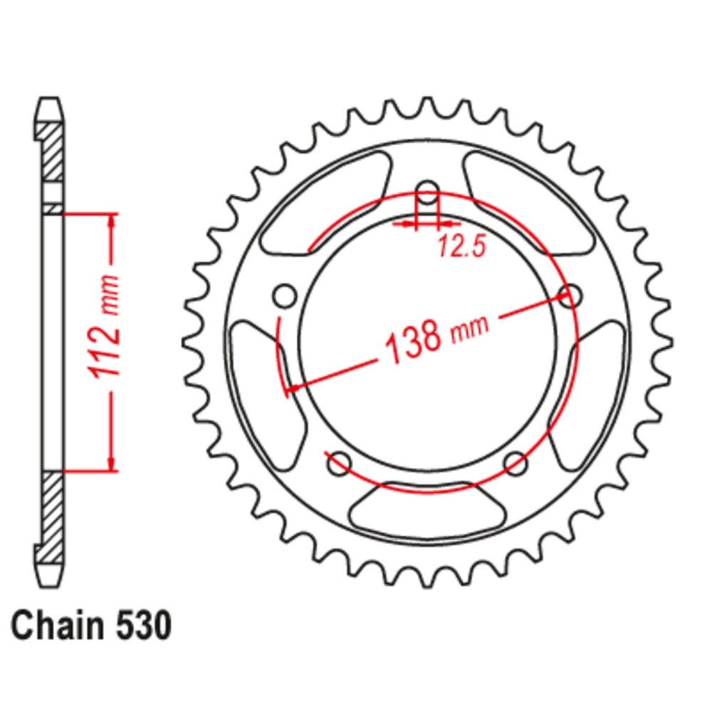 42T - Rear Sprocket - Stealth Supersprox Honda